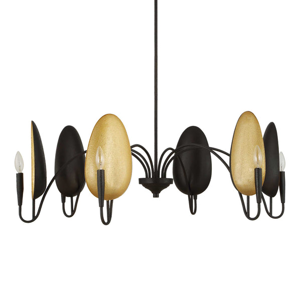 Uttermost Warwick 6 Light Matte Black Chandelier