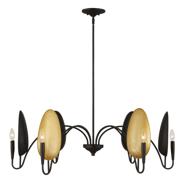 Uttermost Warwick 6 Light Matte Black Chandelier