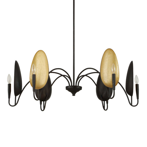 Uttermost Warwick 6 Light Matte Black Chandelier