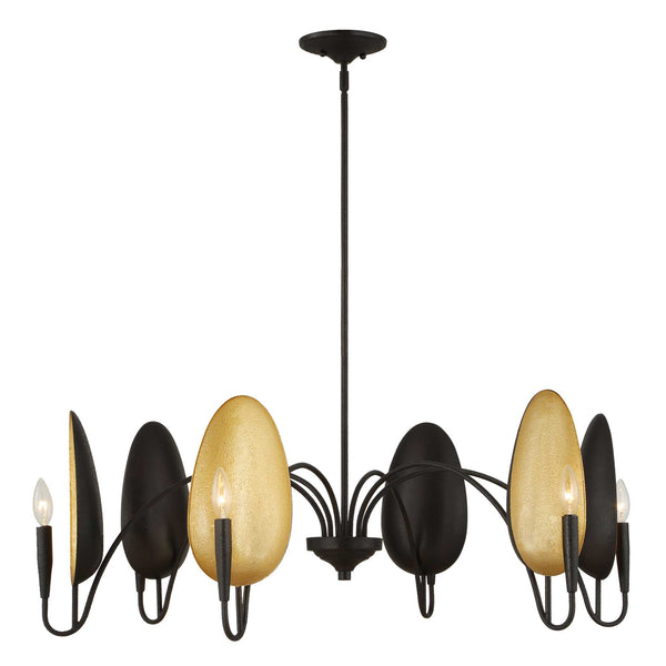 Uttermost Warwick 6 Light Matte Black Chandelier