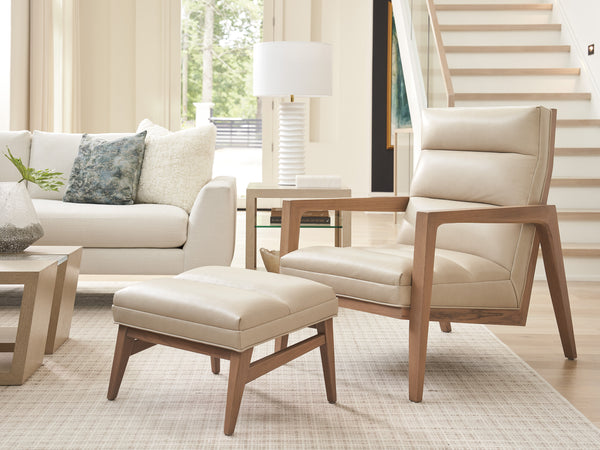 Hayley Leather Ottoman