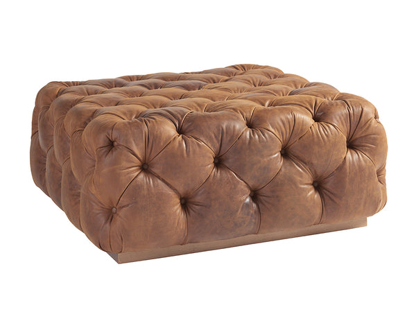 Laurel Leather Cocktail Ottoma