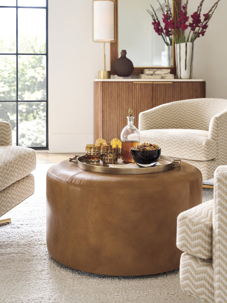 Rendova Leather Ottoman