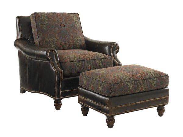 Shoal Creek Leather Ottoman