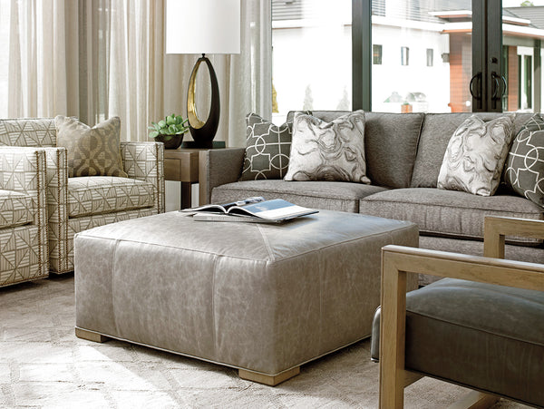 Melina Leather Cocktail Ottoman
