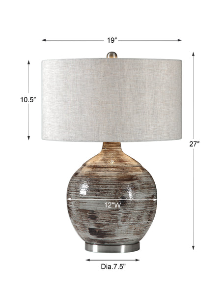 Uttermost Tamula Distressed Ivory Table Lamp