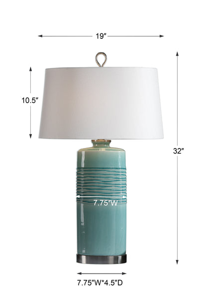 Uttermost Rila Distressed Teal Table Lamp