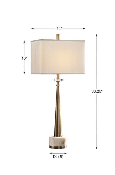 Uttermost Verner Tapered Brass Table Lamp