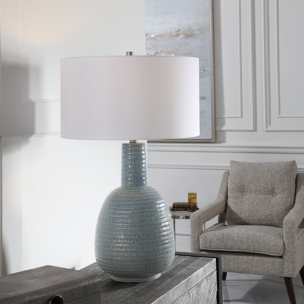 Uttermost Delta Light Aqua Table Lamp