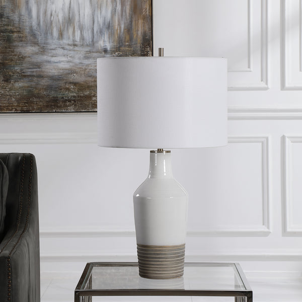 Uttermost Dakota White Crackle Table Lamp