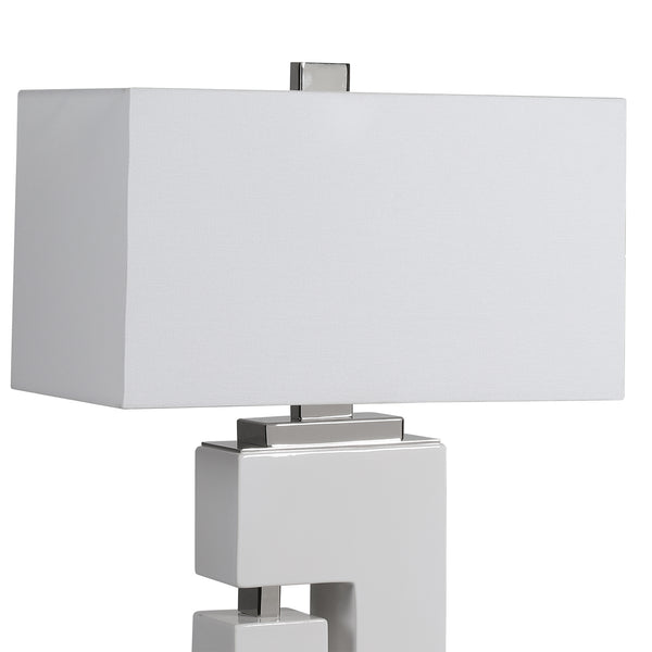 Uttermost Tetris White Table Lamp