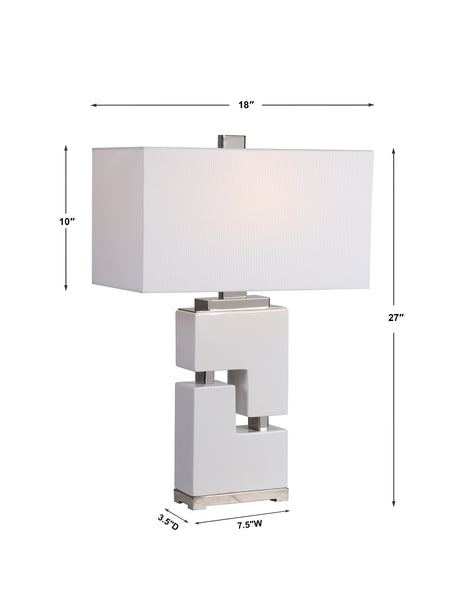 Uttermost Tetris White Table Lamp