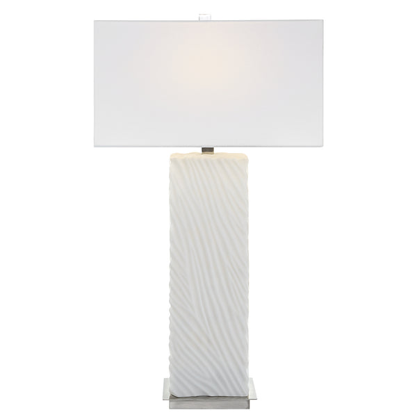 Uttermost Pillar White Marble Table Lamp