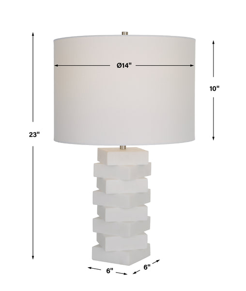 Uttermost Ascent White Geometric Table Lamp