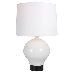 Uttermost Collar Gloss White Table Lamp