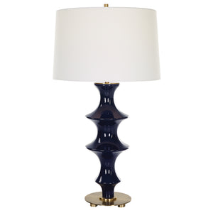 Uttermost Coil Sculpted Blue Table Lamp