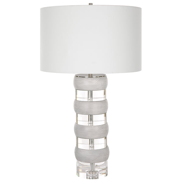 Uttermost Band Together Crystal & Wood Table Lamp