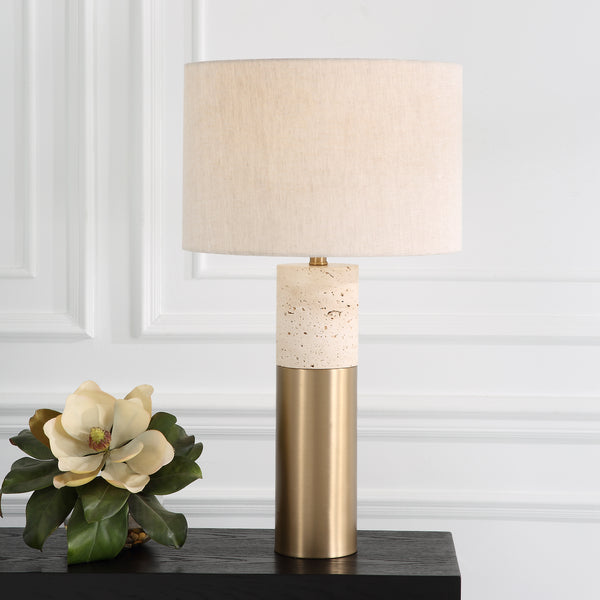 Uttermost Gravitas Elegant Brass & Stone Lamp