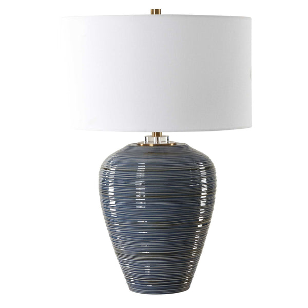 Uttermost Moher Glossy Blue Table Lamp