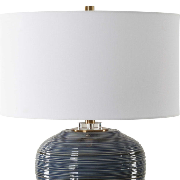 Uttermost Moher Glossy Blue Table Lamp