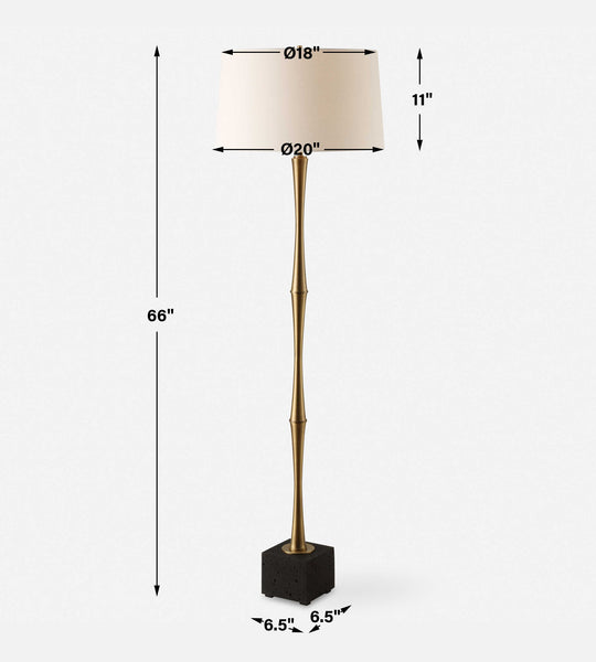 Uttermost Shino Antique Brass Floor Lamp