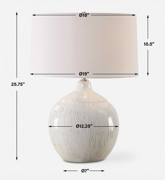 Uttermost Dribble White Glaze Table Lamp