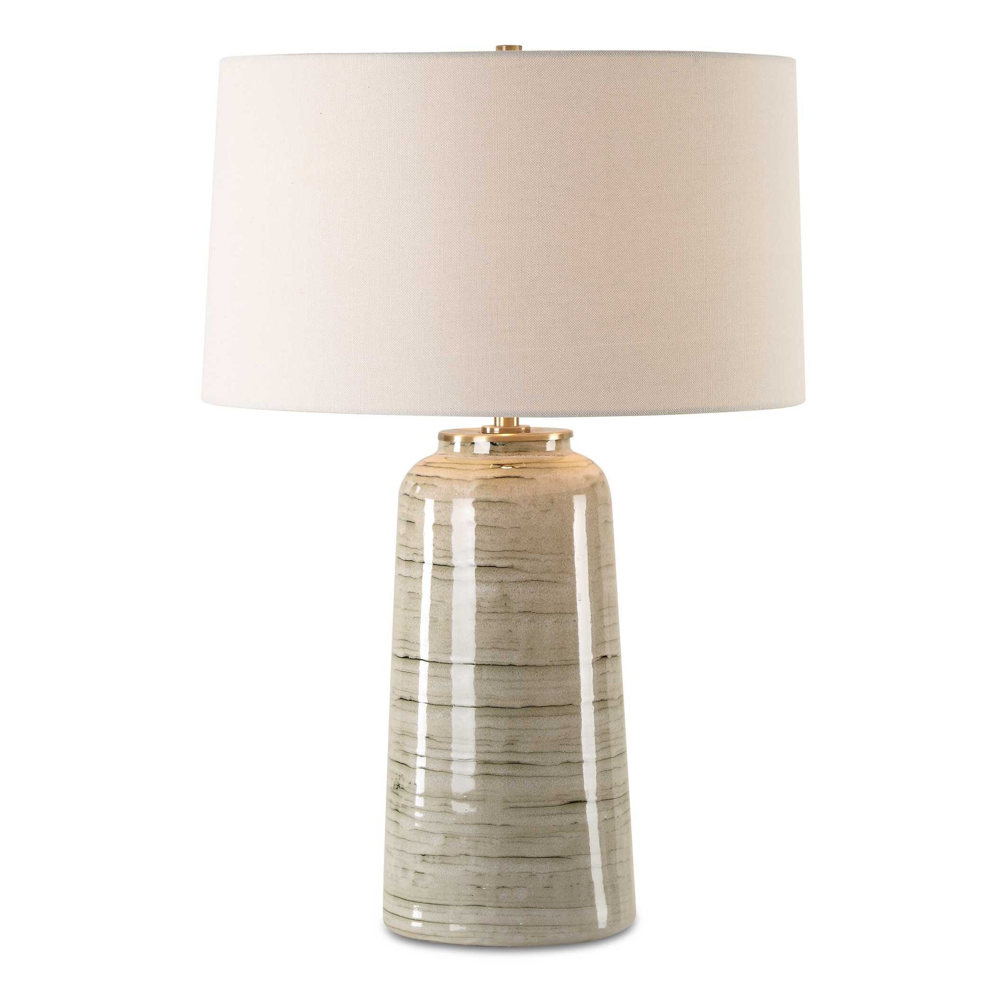 Uttermost Strata Tan Glaze Table Lamp