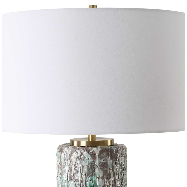 Uttermost Meltdown Ivory Teal Table Lamp