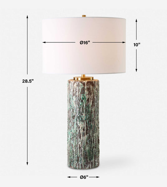 Uttermost Meltdown Ivory Teal Table Lamp