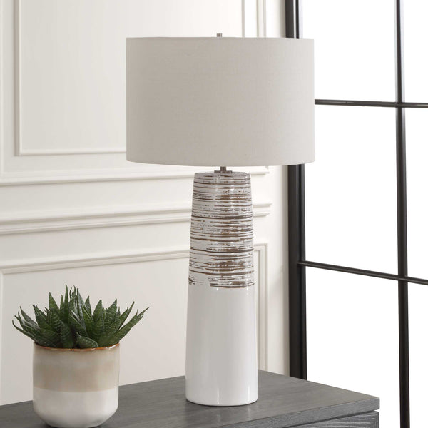 Uttermost Haven White Glaze Table Lamp