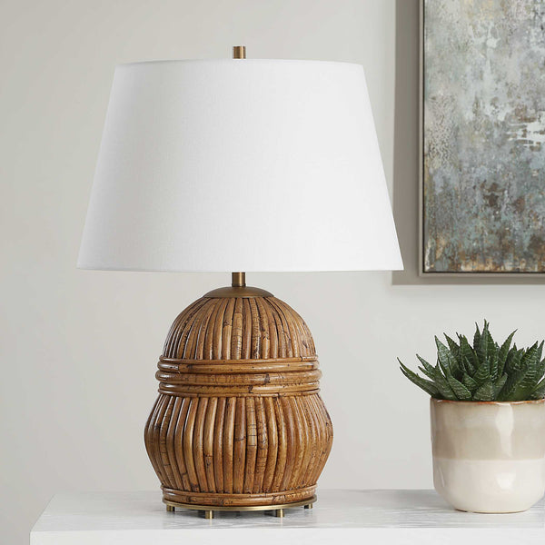 Uttermost Reed Honey Rattan Table Lamp