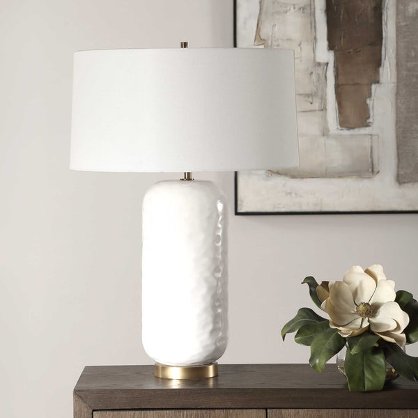 Uttermost Iona White Glaze Table Lamp