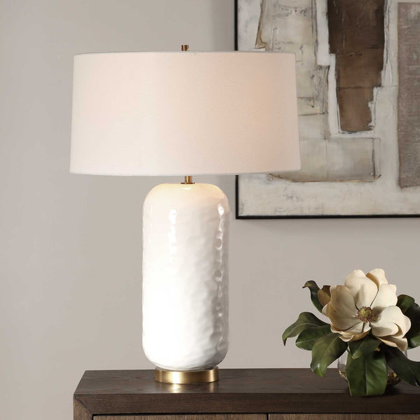 Uttermost Iona White Glaze Table Lamp