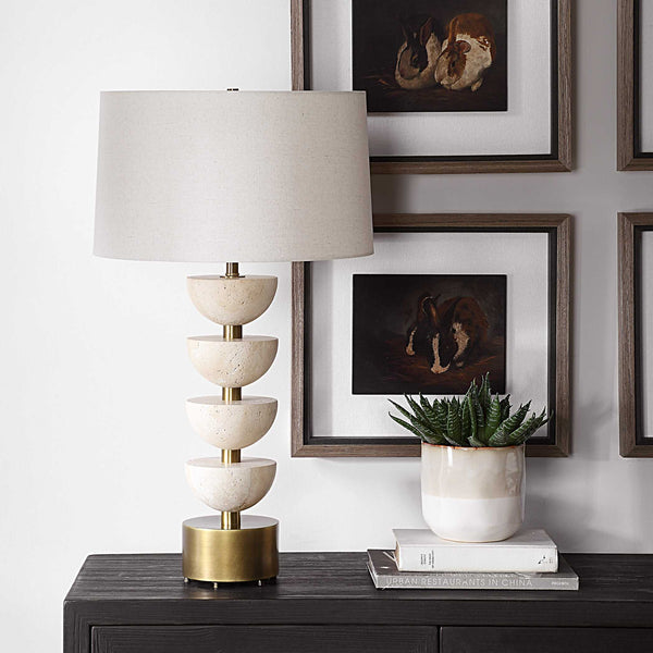 Uttermost Hemisphere Travertine Table Lamp