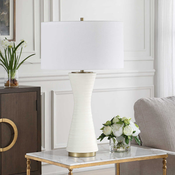 Uttermost Ridgeline Matte White Table Lamp