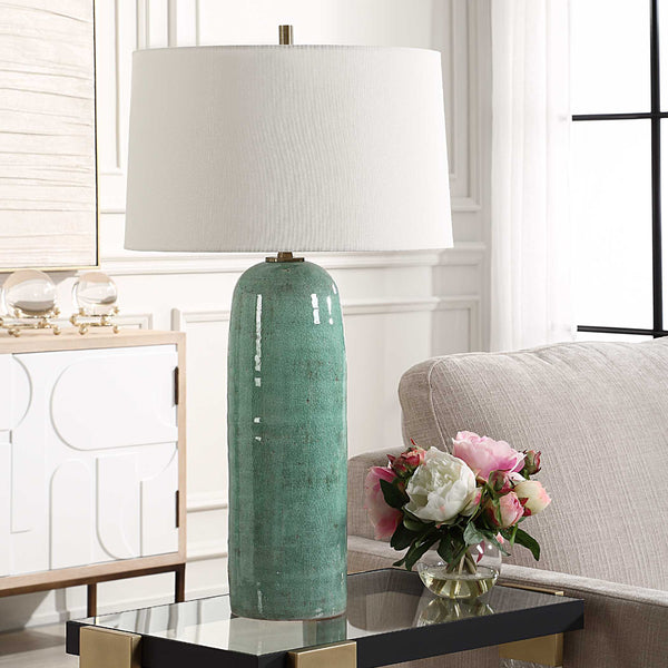 Uttermost Andale Crackled Teal Table Lamp