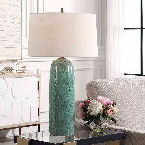 Uttermost Andale Crackled Teal Table Lamp