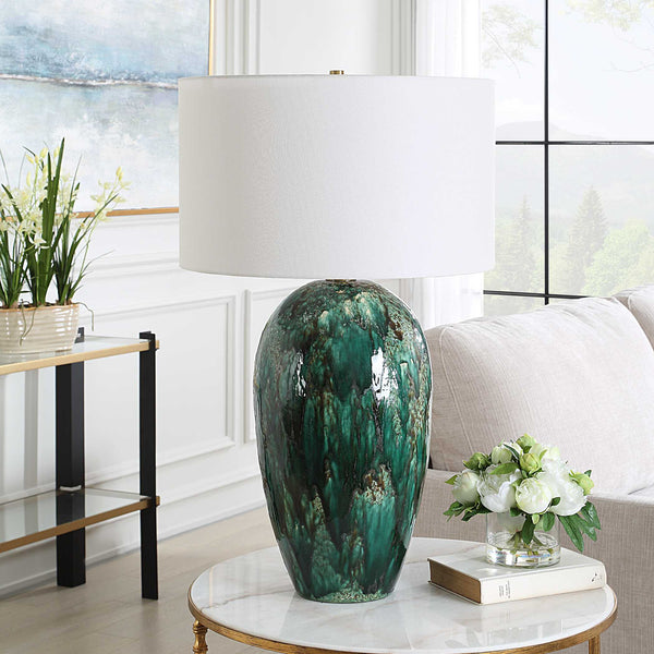 Uttermost Ceralene Green Table Lamp