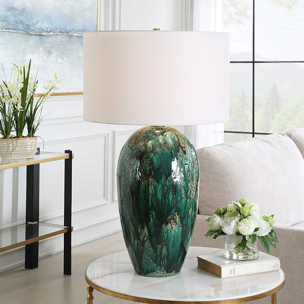 Uttermost Ceralene Green Table Lamp