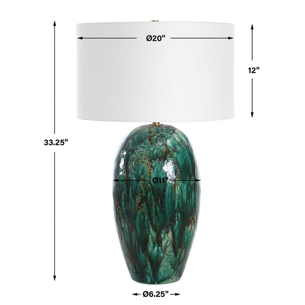 Uttermost Ceralene Green Table Lamp