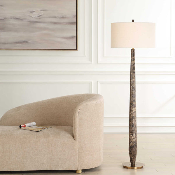 Uttermost Tyree Brown Marble Floor Lamp