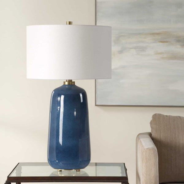 Uttermost Brae Blue Glaze Table Lamp