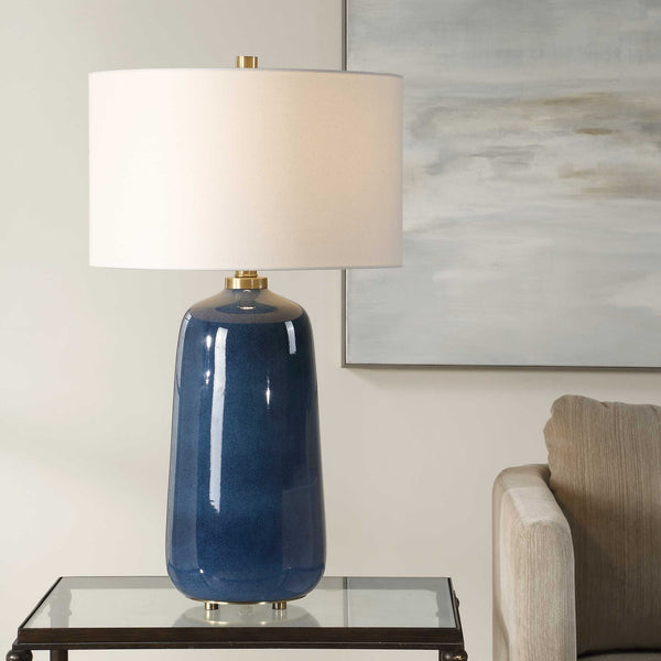Uttermost Brae Blue Glaze Table Lamp