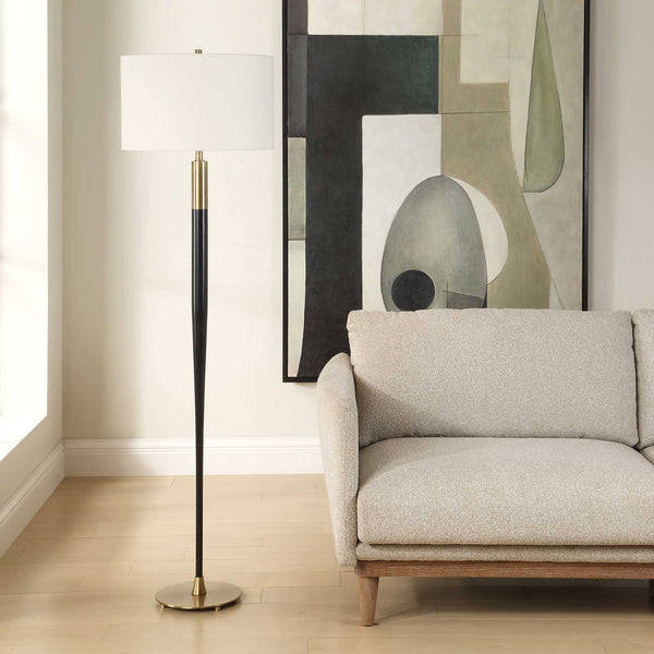 Uttermost Stowe Satin Black Floor Lamp