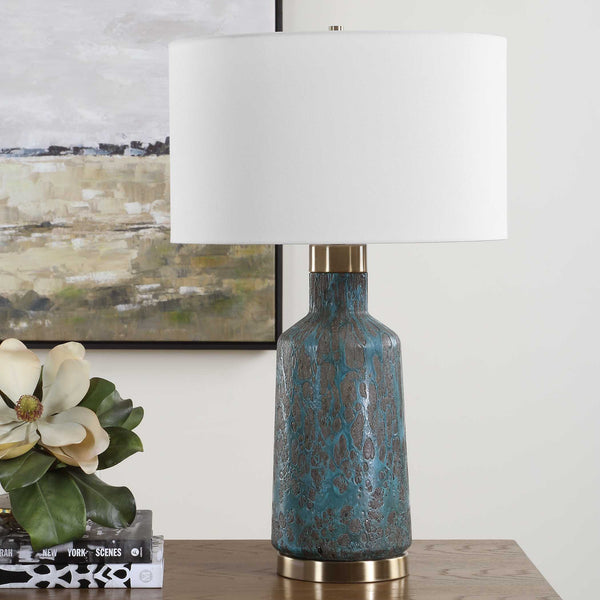 Uttermost Dauphine Cracked Teal Table Lamp