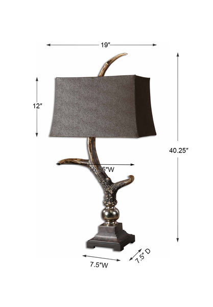 Uttermost Stag Horn Dark Shade Table Lamp