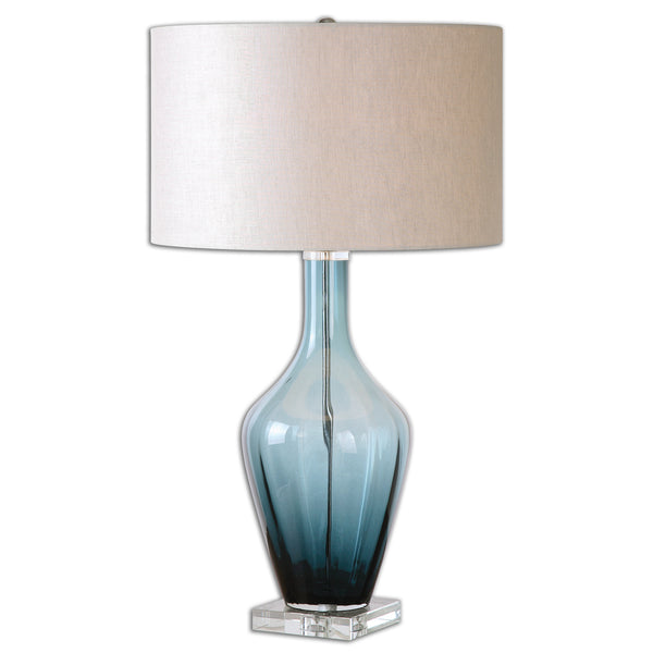 Uttermost Hagano Blue Glass Table Lamp