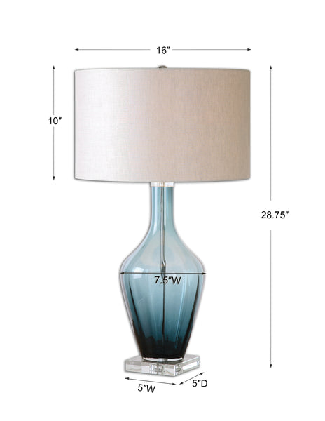 Uttermost Hagano Blue Glass Table Lamp