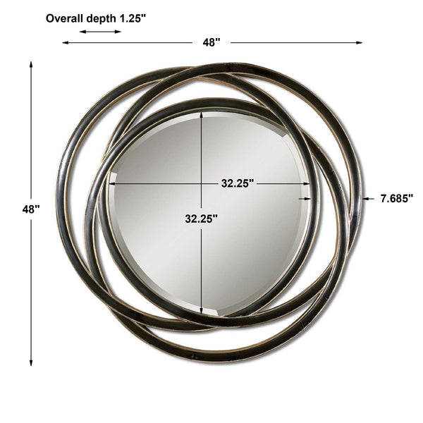 Uttermost Odalis Entwined Circles Black Mirror