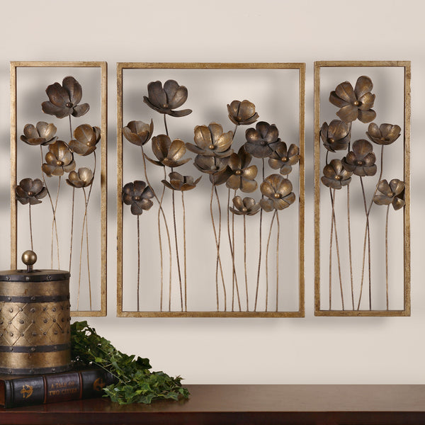 Uttermost Metal Tulips Wall Art Set/3